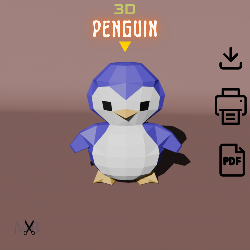 Penguin 3D PaperCraft – Digital Download  Bring creativity and fun to your kids!